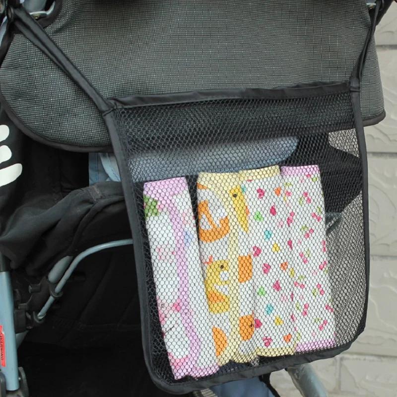 Pushchair Pram Mesh Bag Baby Stroller Storage Bag Portable Outdoor Mesh Bags Organizer Baby Stroller Travel Accessor